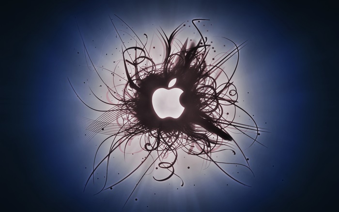 Creativas imágenes, curvas, logotipo blanco de Apple Fondos de pantalla, imagen