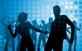 la gente baile, fondo azul, diseño del vector fotos HD fondos de pantalla