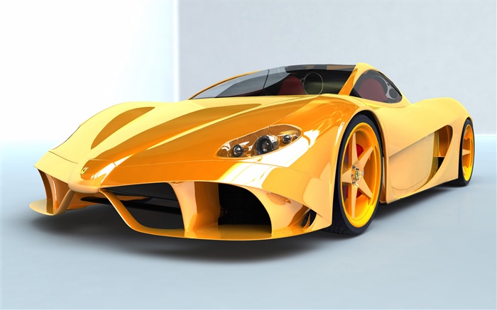 Ferrari supercar amarilla vista frontal Fondos de pantalla, imagen