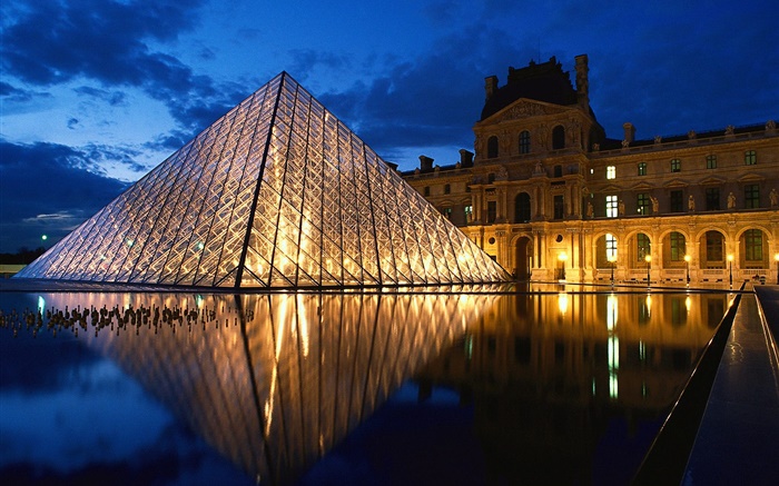 pirámide de cristal, Francia, Louvre Fondos de pantalla, imagen
