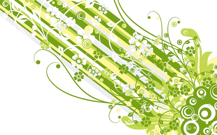 estilo, tiras, flores, diseño del vector verde Fondos de pantalla, imagen