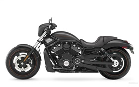 Harley-Davidson negro vista lateral HD fondos de pantalla