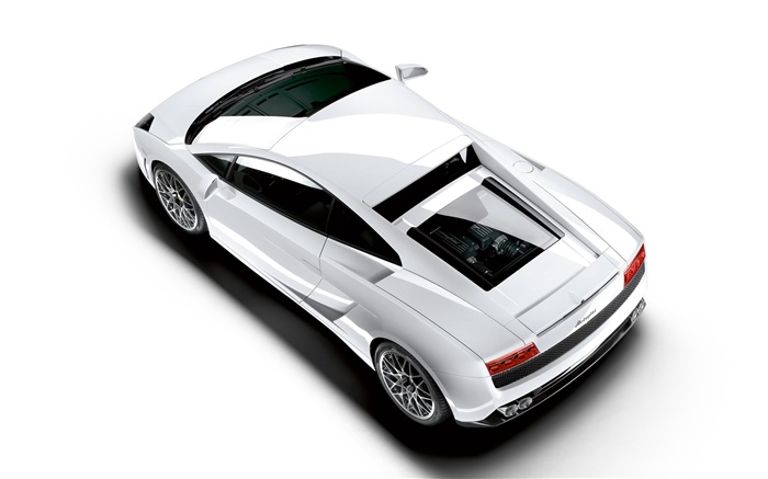 Opinión superior del coche blanco Lamborghini Fondos de pantalla, imagen