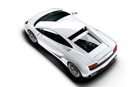 Opinión superior del coche blanco Lamborghini