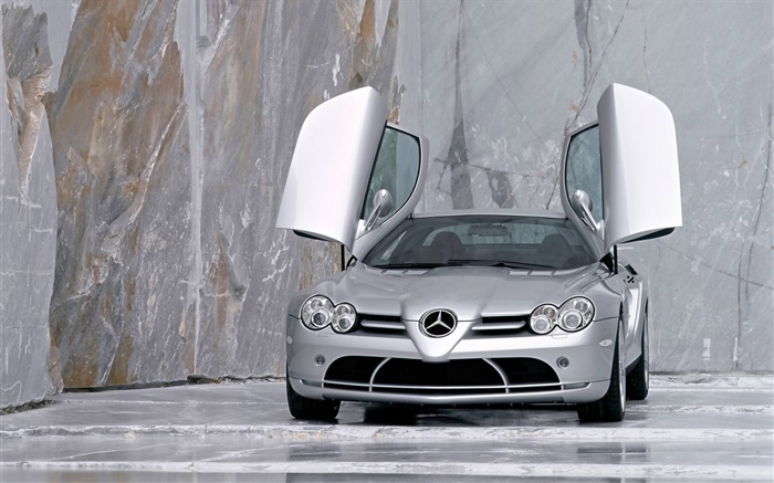Mercedes-Benz puertas del coche abierta plata Fondos de pantalla, imagen