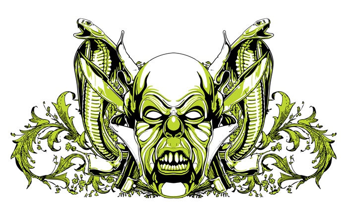 Monstruo, serpiente, verde estilo, diseño del vector Fondos de pantalla, imagen