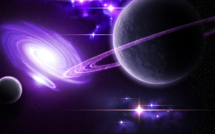 Planeta, anillos, nebulosa Fondos de pantalla, imagen
