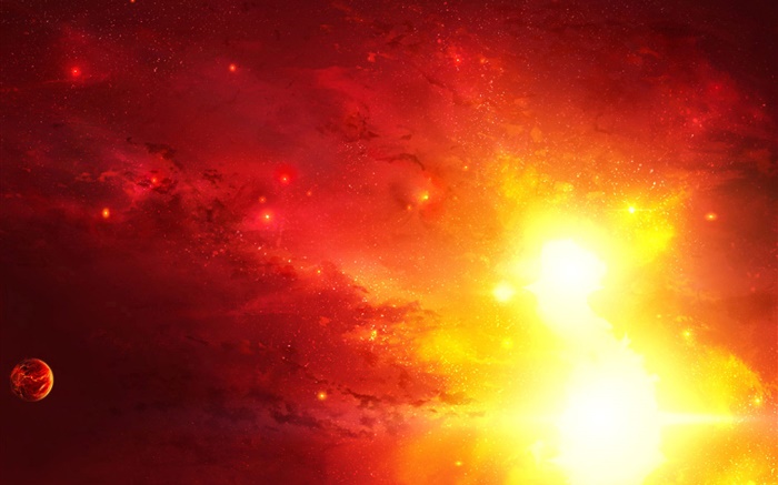 La luz roja en el espacio, supernova Fondos de pantalla, imagen