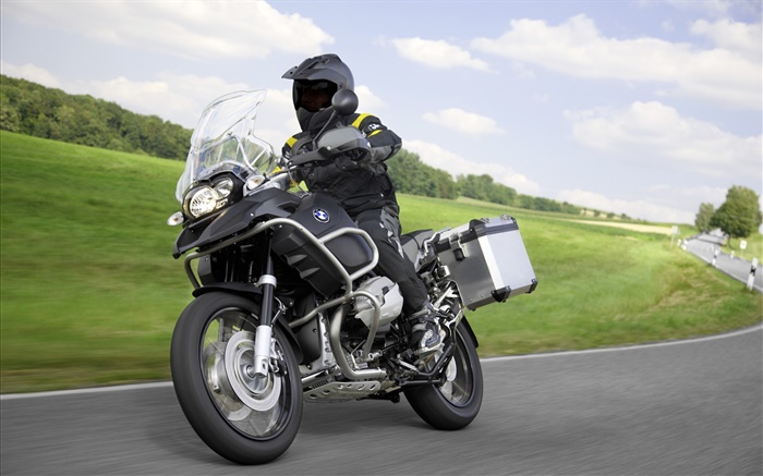 La conducción de motocicletas negro BMW R1200 GS Fondos de pantalla, imagen