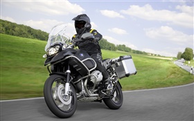 La conducción de motocicletas negro BMW R1200 GS HD fondos de pantalla