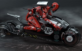 Robot conducir la motocicleta, de alta tecnología HD fondos de pantalla