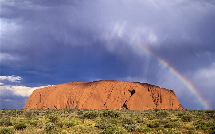 Montaña de rocas, hierba, desierto, Australia Fondos de pantalla, imagen