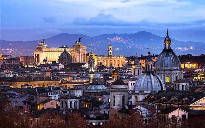 Roma, Vaticano, Italia, ciudad, casa, noche Fondos de pantalla, imagen