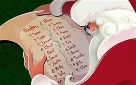Santa Claus, la lista de nombres, imagen del vector HD fondos de pantalla