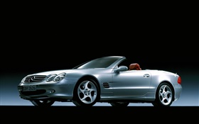 Plata Mercedes-Benz Vista lateral del coche, fondo negro HD fondos de pantalla
