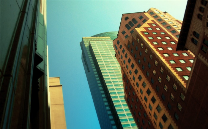 Rascacielos, miran hacia arriba, ciudad Fondos de pantalla, imagen