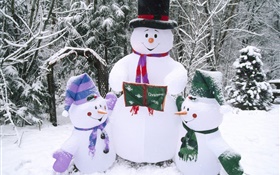 Muñeco de nieve, nieve, invierno, Navidad HD fondos de pantalla