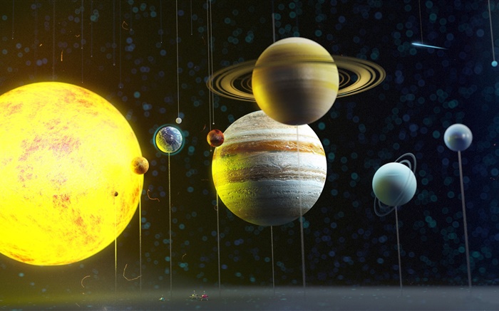 sistema solar planeta, espacio, modelo Fondos de pantalla, imagen