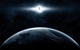Espacio, planeta, luz, superhombre HD fondos de pantalla