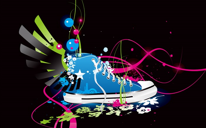zapatos de deporte, alas,, diseño creativo del vector Fondos de pantalla, imagen