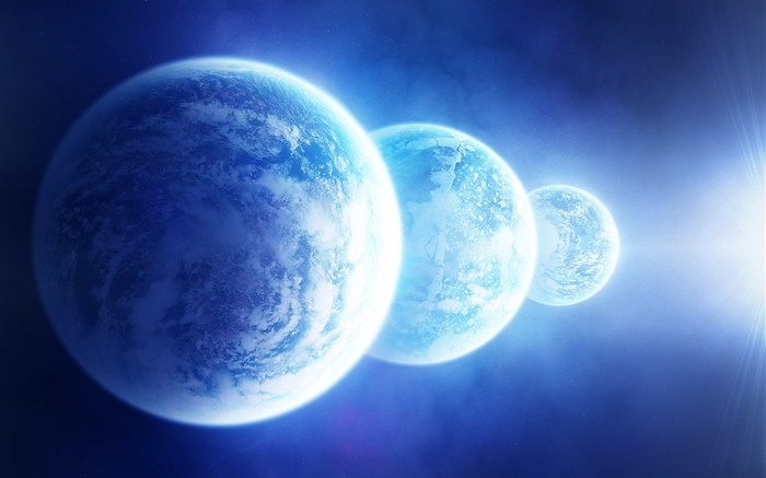 Tres planetas azules Fondos de pantalla, imagen