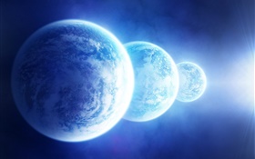 Tres planetas azules HD fondos de pantalla
