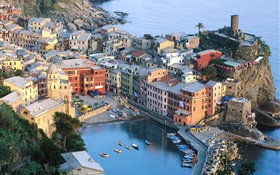 Vista superior de Cinque Terre en Italia HD fondos de pantalla