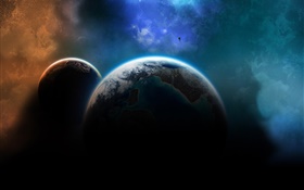 Dos planetas en el universo HD fondos de pantalla