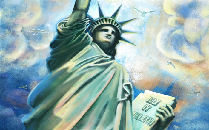 EE.UU. Estatua de la Libertad, cuadros del arte Fondos de pantalla, imagen