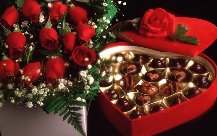 regalo del día, dulce de chocolate de San Valentín Fondos de pantalla, imagen