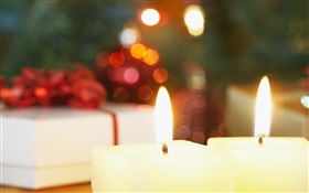 luz de las velas calientes, Feliz Navidad HD fondos de pantalla