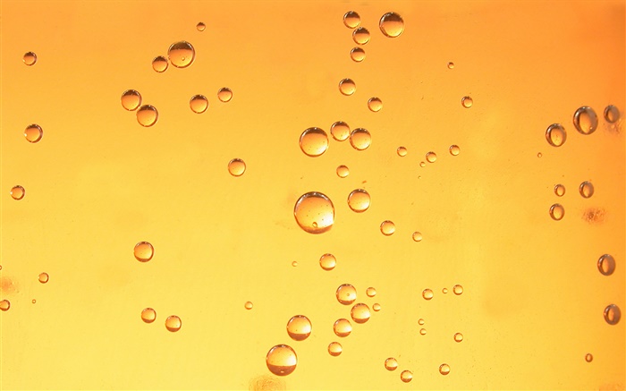 Las gotas de agua, fondo naranja Fondos de pantalla, imagen