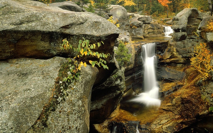 Cascada, rocas, otoño Fondos de pantalla, imagen