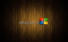 Logotipo de Windows 8 del sistema, el fondo de madera