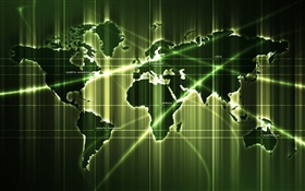 mapas del mundo, verde estilo, imágenes creativas HD fondos de pantalla