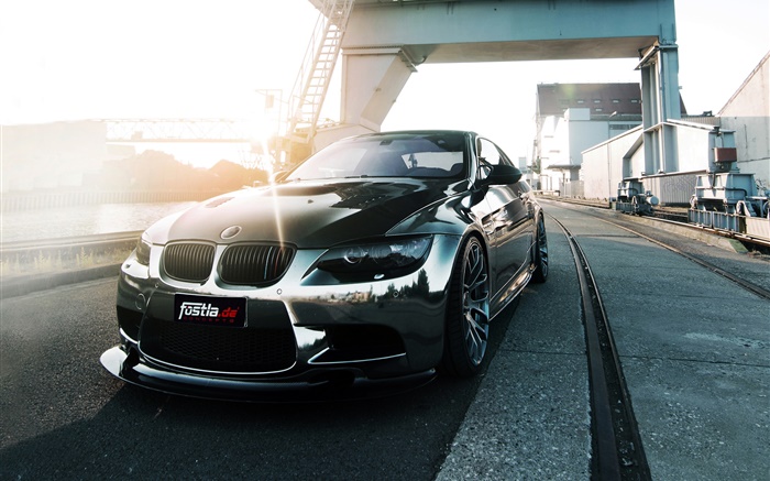 coche negro vista frontal BMW M3 E92 Fondos de pantalla, imagen