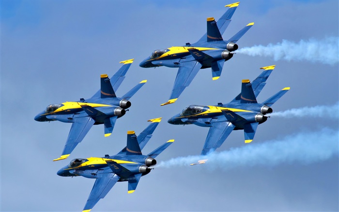Blue Angels de vuelo del avión en el cielo Fondos de pantalla, imagen