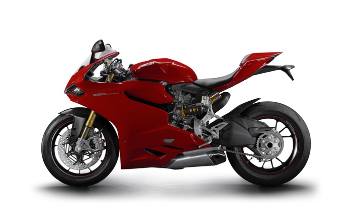 rojo de la motocicleta Ducati 1199 Panigale S Fondos de pantalla, imagen