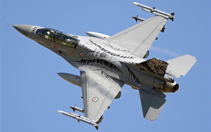 F-16AM Fighting Falcon, de combate polivalente en el cielo Fondos de pantalla, imagen