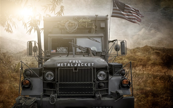 Full Metal Jacket, camión del ejército de EE.UU. Fondos de pantalla, imagen