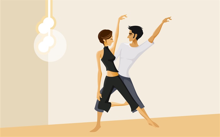Chica y chico bailando, imágenes vectoriales Fondos de pantalla, imagen