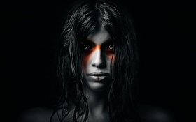 Retrato de la niña, maquillaje, estilo negro HD fondos de pantalla