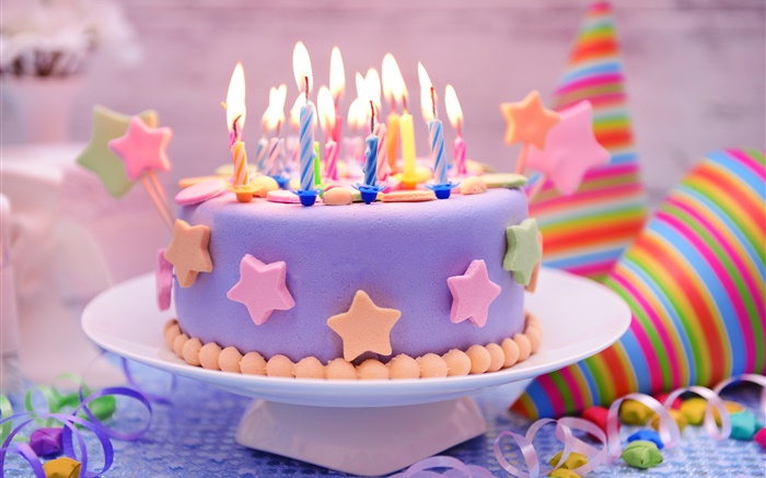 Feliz cumpleaños, torta, decoración, dulces, velas Fondos de pantalla, imagen