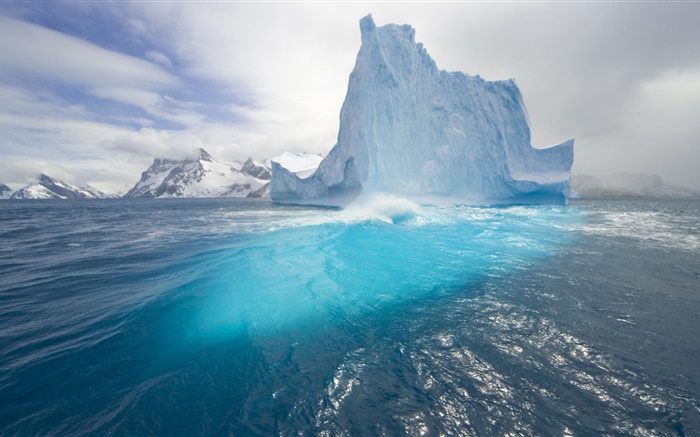 Iceberg, mar azul, las heladas, el agua Fondos de pantalla, imagen