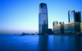 Jersey City, Nueva Jersey, EE.UU., mar, rascacielos HD fondos de pantalla