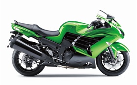 Kawasaki ZZR 1400 motocicleta verde HD fondos de pantalla