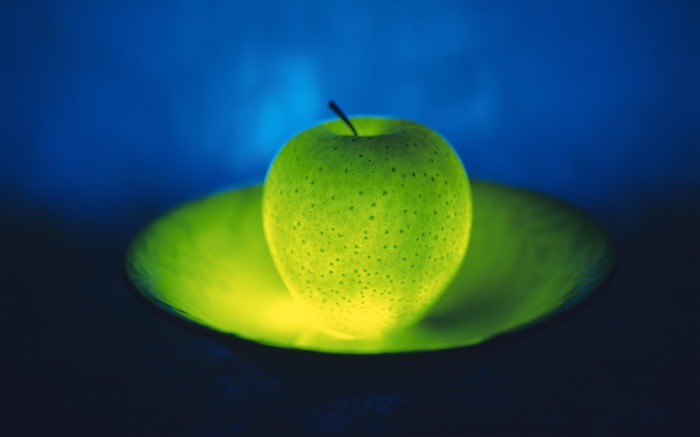 fruta luz, manzana verde en la placa Fondos de pantalla, imagen