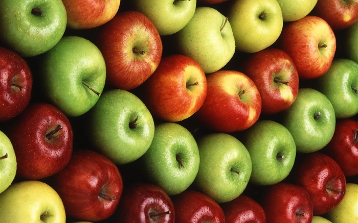 Muchas manzanas, rojo, naranja, verde Fondos de pantalla, imagen
