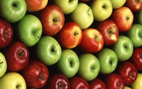 Muchas manzanas, rojo, naranja, verde