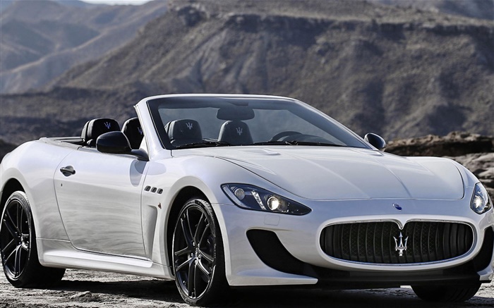 Maserati GranCabrio coche convertible blanco Fondos de pantalla, imagen